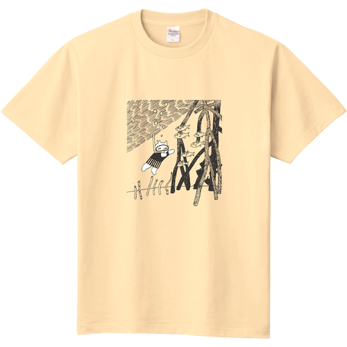 ねこ　海水浴 キッズＴシャツ
