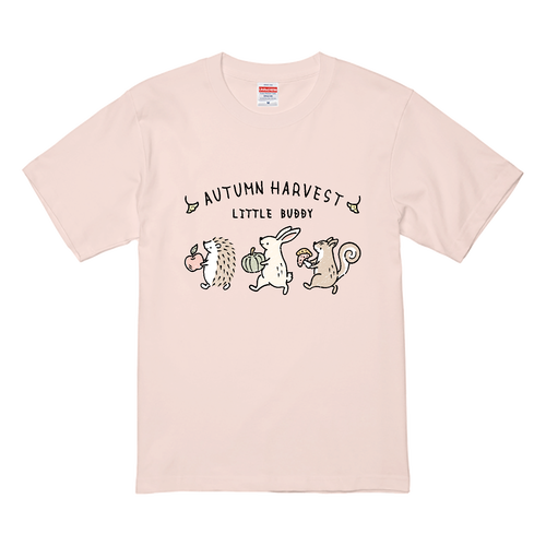 秋の収穫（ハリネズミ・ウサギ・リス） プレミアムTシャツ