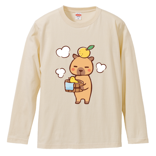 湯上りカピバラ ロングスリーブTシャツ