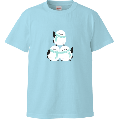 シマエナガくん 冬 フラット pat01 ハイクオリティーTシャツ