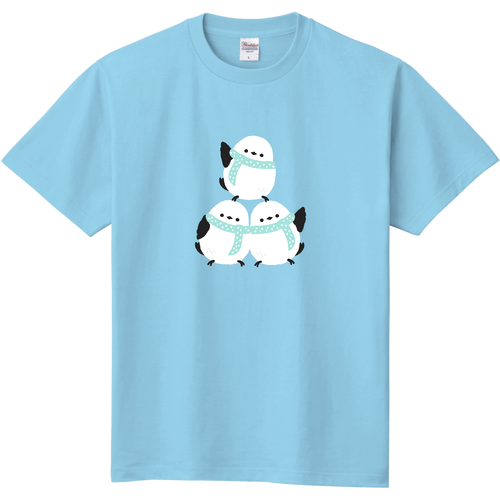シマエナガくん 冬 フラット pat01 定番Ｔシャツ