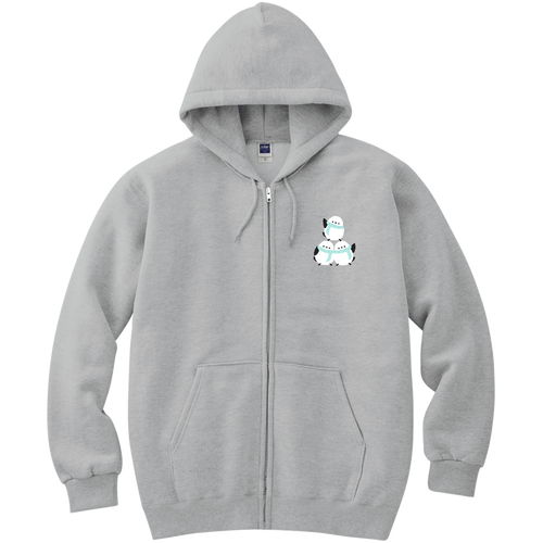 シマエナガくん 冬 フラット pat01 軽量ジップアップパーカー