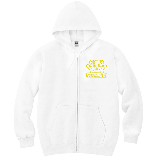 mucciTVロゴとりすときつね 軽量ジップアップパーカー