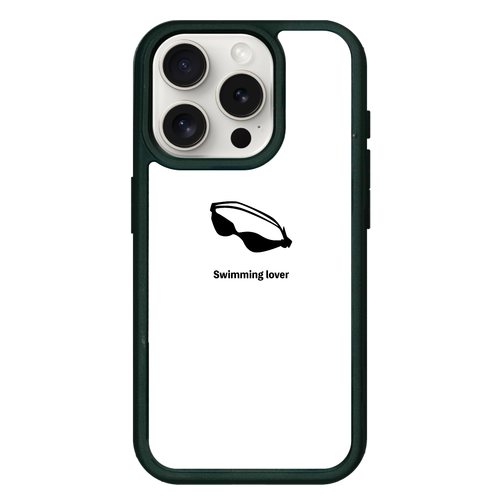 ゴーグル（黒）(Swimming Lover)(A) iPhone15Pro プリントパネルラバーケース