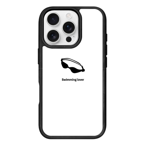 ゴーグル（黒）(Swimming Lover)(A) iPhone16Pro プリントパネルラバーケース