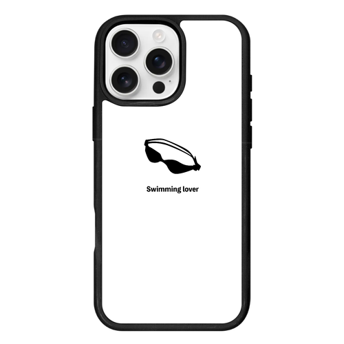 ゴーグル（黒）(Swimming Lover)(A) iPhone16ProMax プリントパネルラバーケース