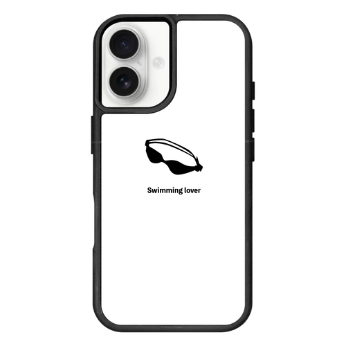 ゴーグル（黒）(Swimming Lover)(A) iPhone16 プリントパネルラバーケース