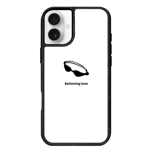 ゴーグル（黒）(Swimming Lover)(A) iPhone16Plus プリントパネルラバーケース