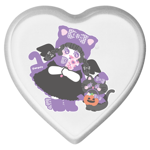 ねこねこハロウィン ライティングバッジ ハート形