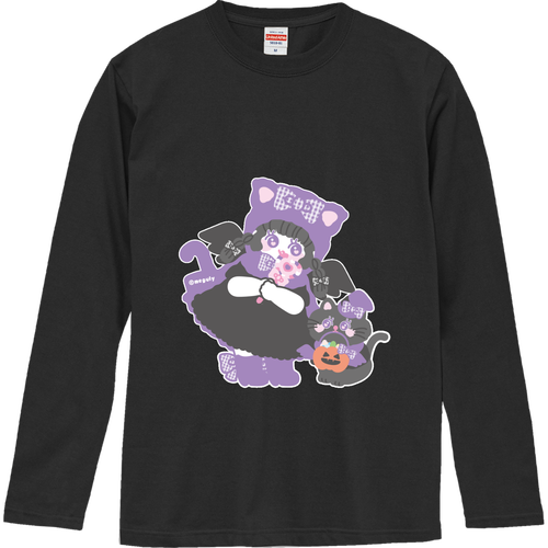 ねこねこハロウィン ロングスリーブTシャツ