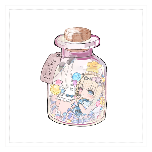 月海しぇるイートミーステッカー 100mmクリアステッカー・シール