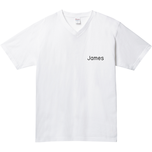 name logo James on Japanese V-neck t-shirt 5.6オンス ヘビーウェイトVネックTシャツ