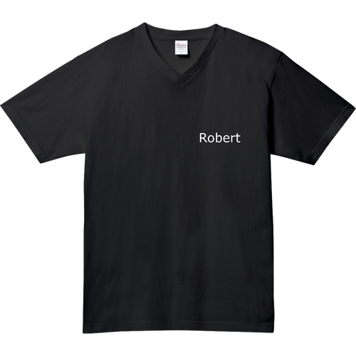 name logo Robert on Japanese V-neck t-shirt 5.6オンス ヘビーウェイトVネックTシャツ