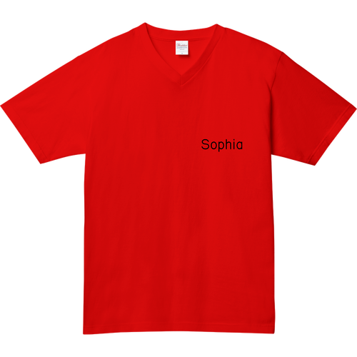 name logo Sophia on Japanese V-neck t-shirt 5.6オンス ヘビーウェイトVネックTシャツ