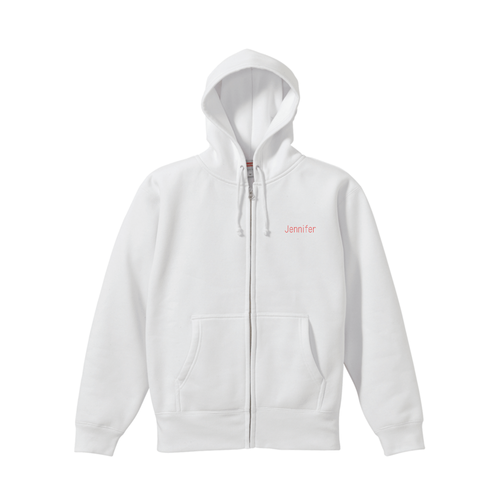 name logo Olivia on Japanese zip hoodie fleece lining 10.0オンス T/C スウェットフルジップパーカ(裏起毛)