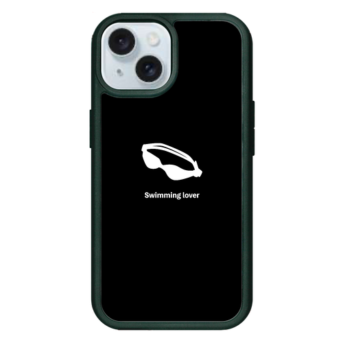 ゴーグル（白）(Swimming Lover)(A) iPhone15 プリントパネルラバーケース