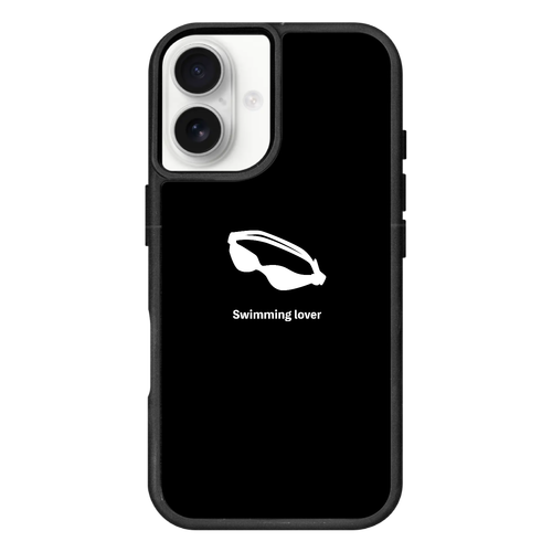 ゴーグル（白）(Swimming Lover)(A) iPhone16 プリントパネルラバーケース