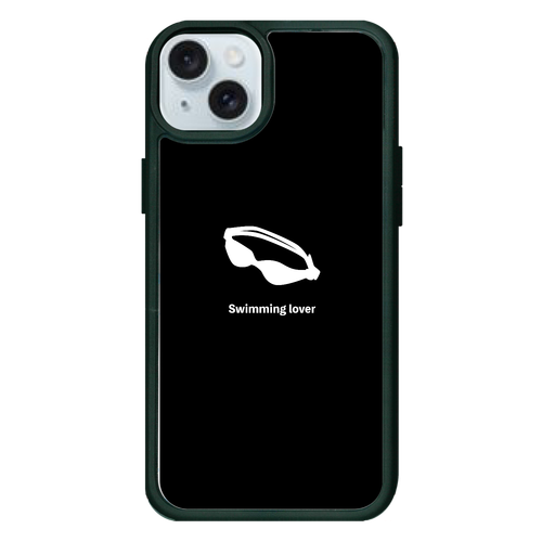 ゴーグル（白）(Swimming Lover)(A) iPhone15plus プリントパネルラバーケース