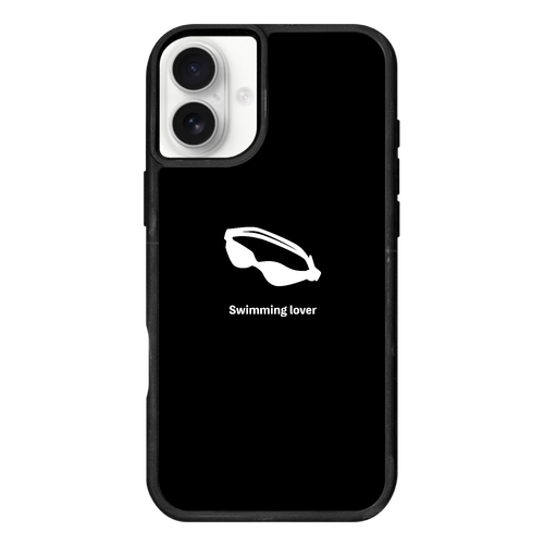 ゴーグル（白）(Swimming Lover)(A) iPhone16Plus プリントパネルラバーケース