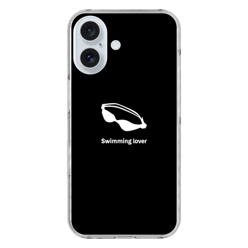 ゴーグル（白）(Swimming Lover)(A) iPhone16 (透明)(ハードケース)