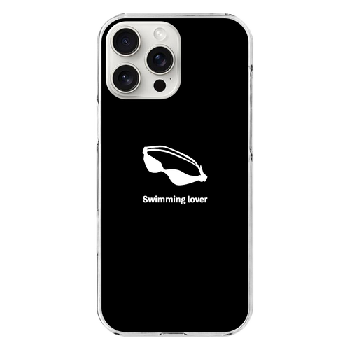 ゴーグル（白）(Swimming Lover)(A) iPhone16 ProMax (透明)(ハードケース)