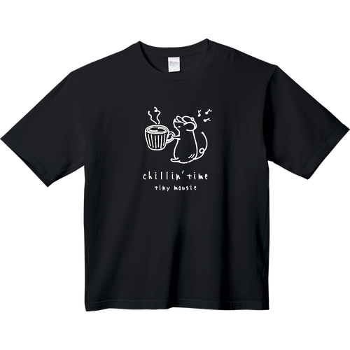 ネズミくんとコーヒーカップ WH ヘビーウェイト ビッグシルエットTシャツ