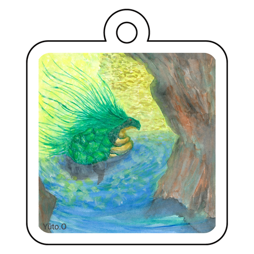 『地底湖の守護神』キーホルダー アクリルキーホルダー　四角型 (4cm)