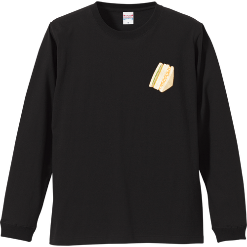 食いしん坊＊ユニフォーム(サンドウィッチ) リブ付 ロングスリーブＴシャツ