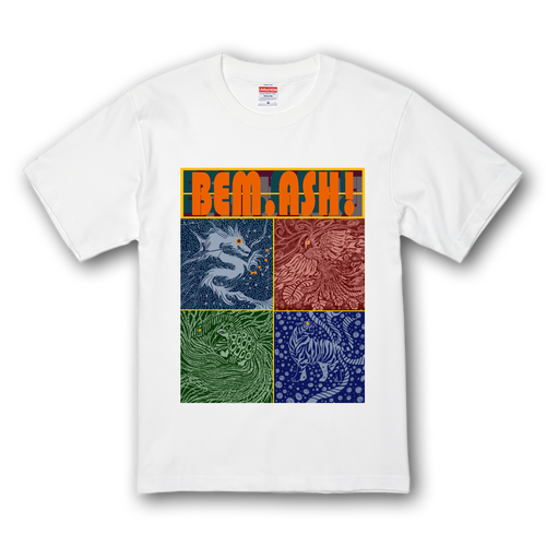 【ビェム.アッシュ】シリーズ　(四聖獣×象形文字コラボ３　表裏1) プレミアムTシャツ