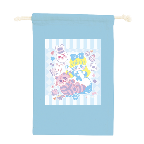 童話展のアリス コットン巾着（Ｍ）