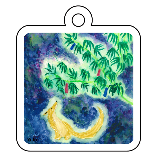 『夏の願いごと』キーホルダー アクリルキーホルダー　四角型 (4cm)