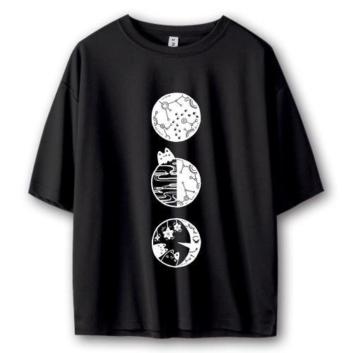 「月と猫」ストリートTシャツ ストリートＴシャツ