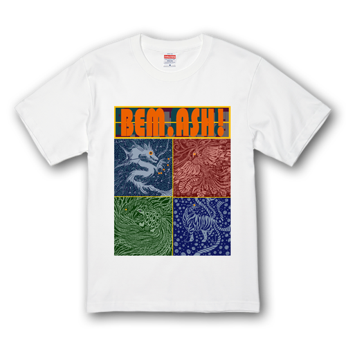 【ビェム.アッシュ】シリーズ　(四聖獣×象形文字コラボ３　表裏1) プレミアムTシャツ