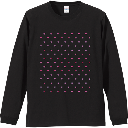 ドット よく見るとハート リブ付 ロングスリーブＴシャツ