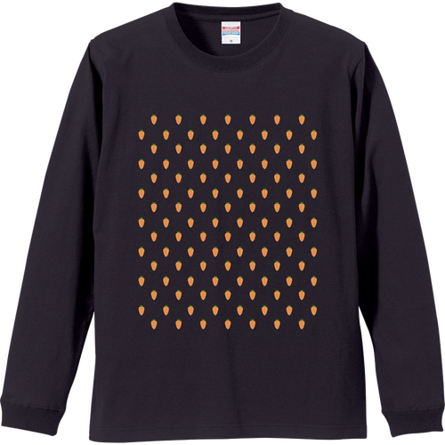 ドット よく見るとにんじん リブ付 ロングスリーブＴシャツ