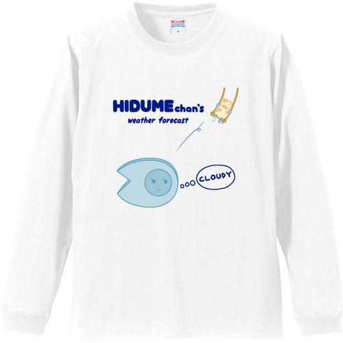 ひづめちゃんの天気予報・くもり リブ付 ロングスリーブＴシャツ