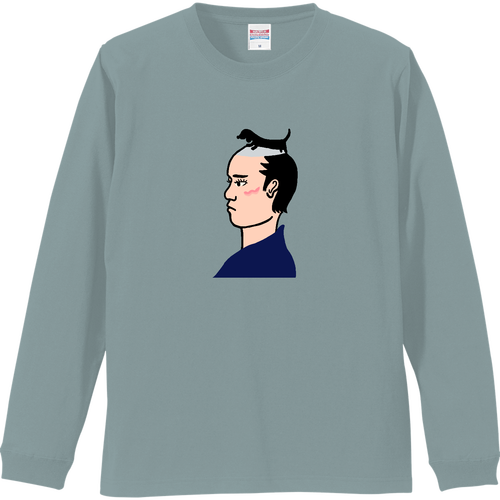 ダックス侍 にらみ リブ付 ロングスリーブＴシャツ