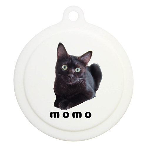 黒ねこももちゃん ラバーキーホルダー（ラウンド型）