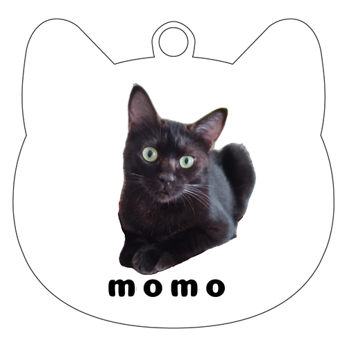 黒ねこももちゃん ネコ型アクリルキーホルダー(6cm)