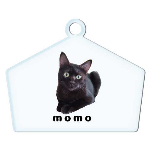 黒ねこももちゃん アクリルキーホルダー絵馬形 (6cm)