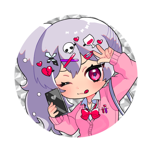 【IRIAM 2周年記念】青春の煌めきに打ちひしがれて眠れ。 ホログラムオリジナル缶バッジ(白地無し）（56mm）