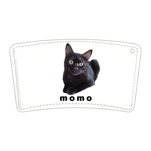 黒ねこももちゃん 合皮レザー カップスリーブ