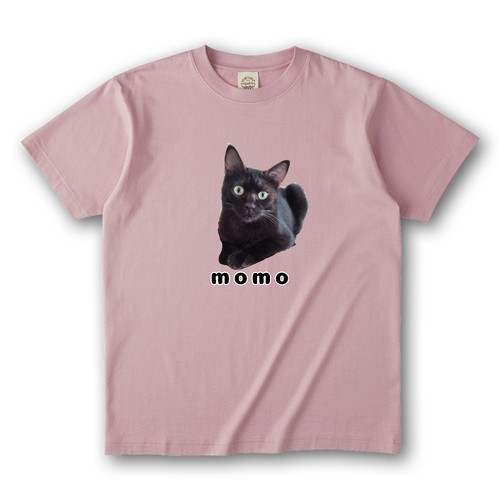 黒ねこももちゃん オーガニックコットンTシャツ