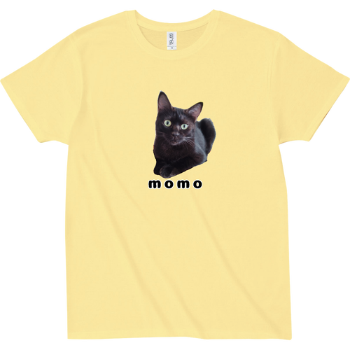黒ねこももちゃん スリムフィット Tシャツ