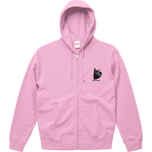 黒ねこももちゃん スウェットフルジップパーカー