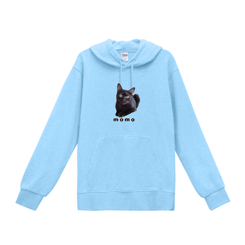 黒ねこももちゃん スタンダードWフードプルパーカー