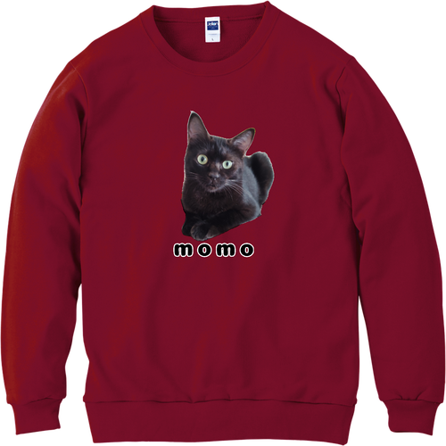 黒ねこももちゃん 軽量スウェット