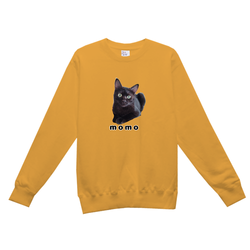 黒ねこももちゃん レギュラーウェイトスウェットシャツ