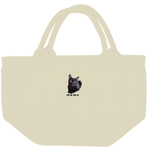黒ねこももちゃん 厚手キャンバスパイプハンドルトート