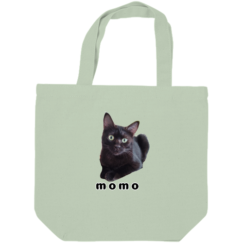黒ねこももちゃん キャンバスデイリートート（SM)【白プリント有】